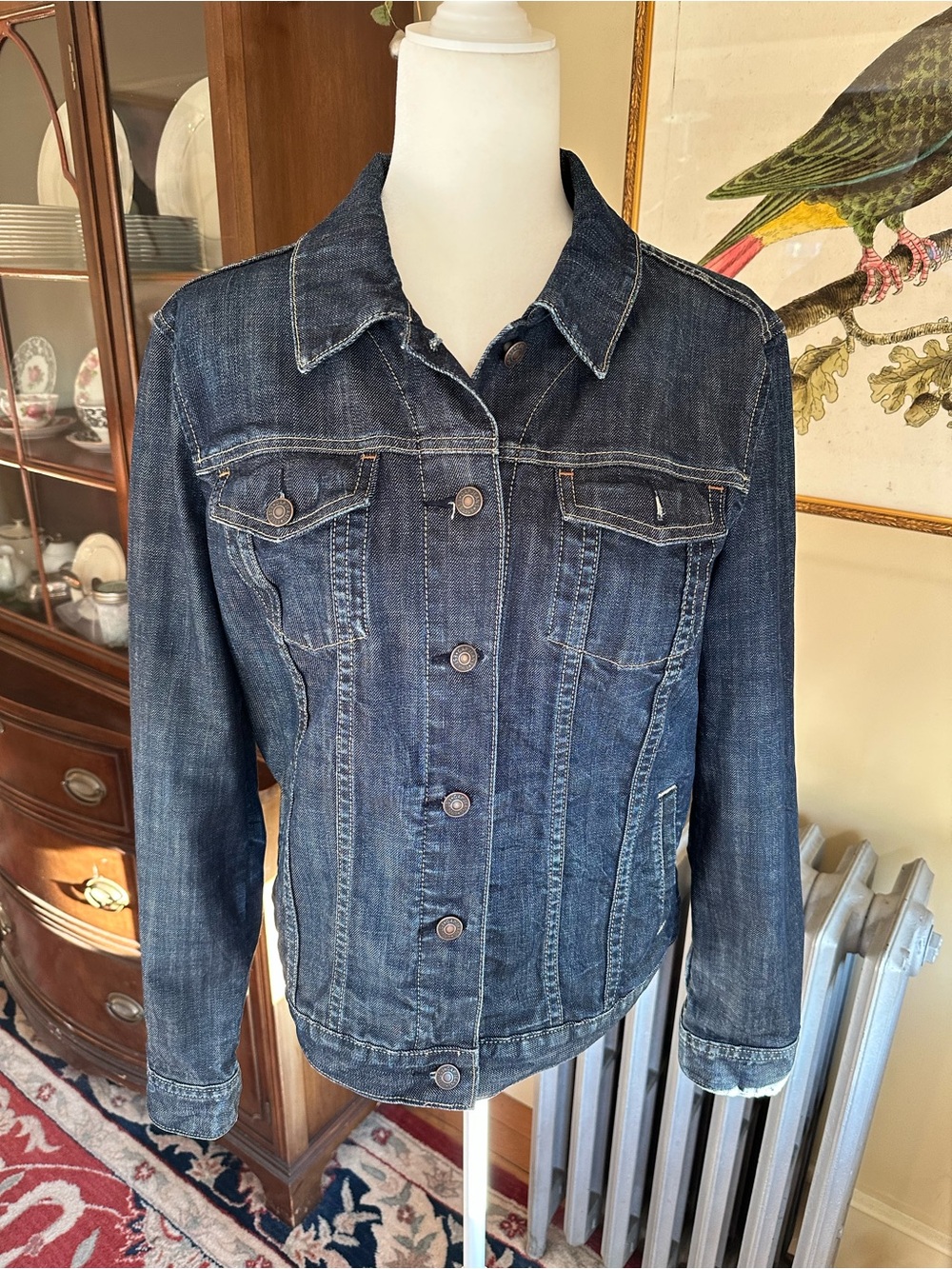 Vintage‎ Y2K GAP 1969 Limited Edition Denim Trucker Jacket Dark Wash Womens M/L